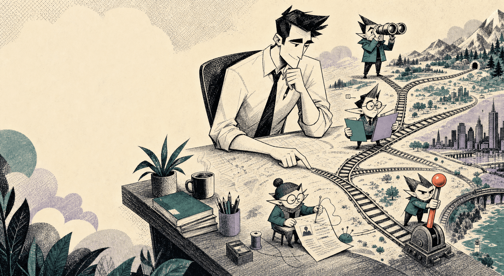 A candidate moving through a visual map of a career journey